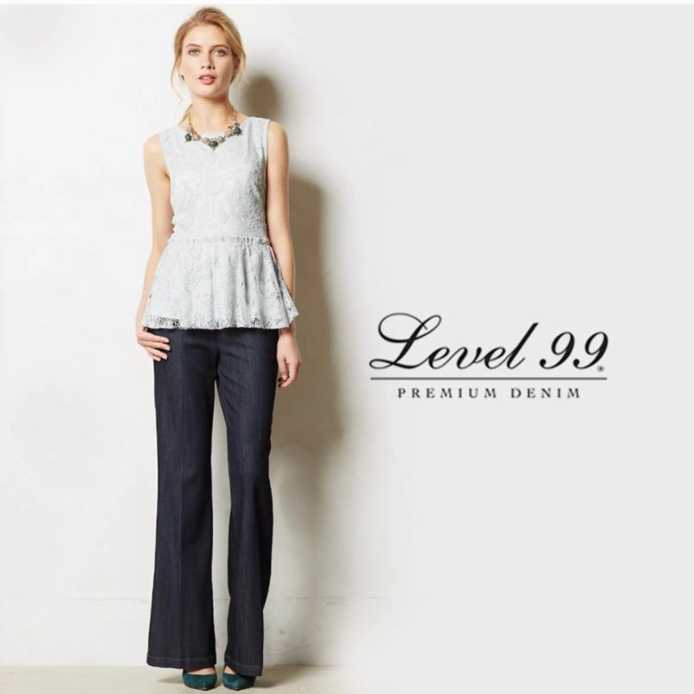 Level 99 Metallic Gold Wide Leg Jeans